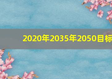 2020年2035年2050目标