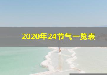 2020年24节气一览表