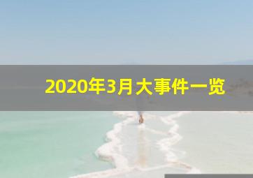 2020年3月大事件一览