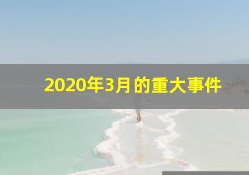 2020年3月的重大事件