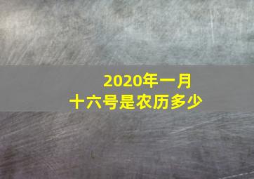 2020年一月十六号是农历多少