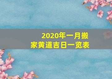 2020年一月搬家黄道吉日一览表