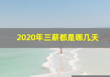 2020年三薪都是哪几天