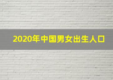 2020年中国男女出生人口