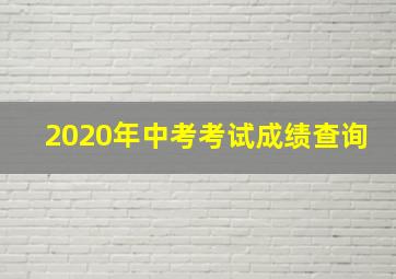 2020年中考考试成绩查询