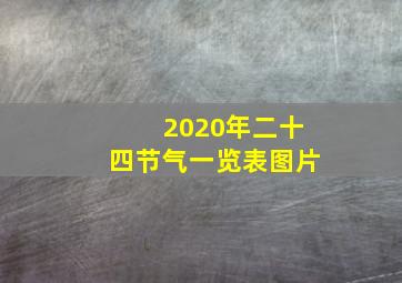 2020年二十四节气一览表图片