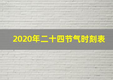 2020年二十四节气时刻表