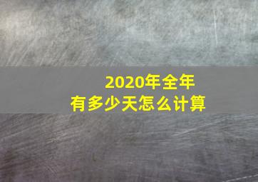 2020年全年有多少天怎么计算