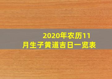 2020年农历11月生子黄道吉日一览表