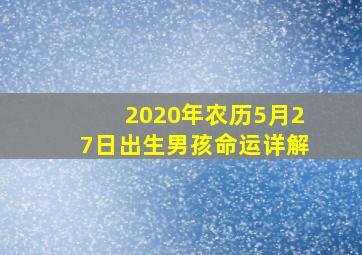 2020年农历5月27日出生男孩命运详解