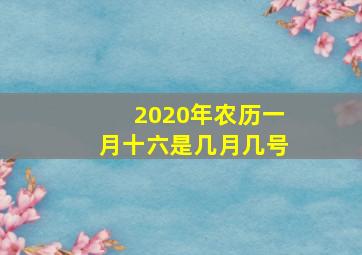 2020年农历一月十六是几月几号