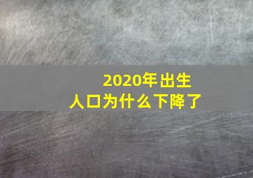 2020年出生人口为什么下降了