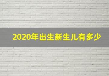 2020年出生新生儿有多少