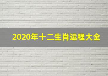 2020年十二生肖运程大全