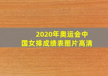 2020年奥运会中国女排成绩表图片高清