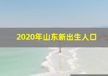 2020年山东新出生人口