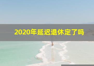 2020年延迟退休定了吗