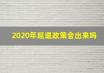 2020年延退政策会出来吗