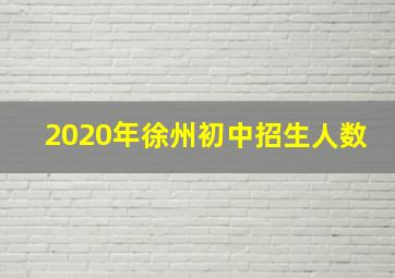 2020年徐州初中招生人数