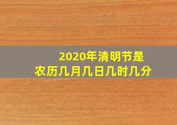 2020年清明节是农历几月几日几时几分