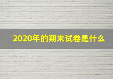 2020年的期末试卷是什么