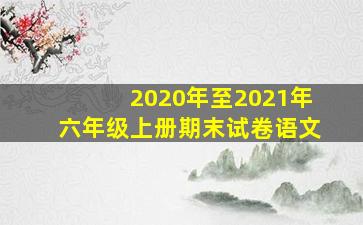 2020年至2021年六年级上册期末试卷语文