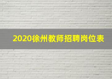 2020徐州教师招聘岗位表