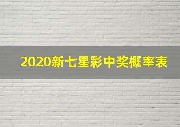 2020新七星彩中奖概率表