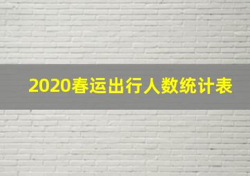 2020春运出行人数统计表