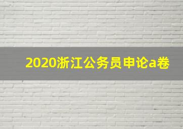 2020浙江公务员申论a卷