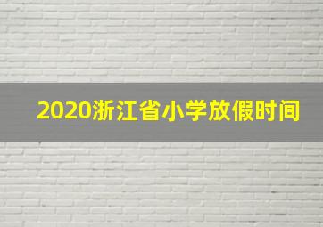 2020浙江省小学放假时间