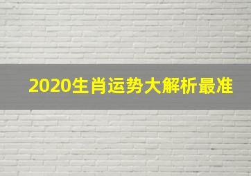 2020生肖运势大解析最准