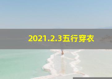 2021.2.3五行穿衣