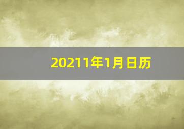 20211年1月日历