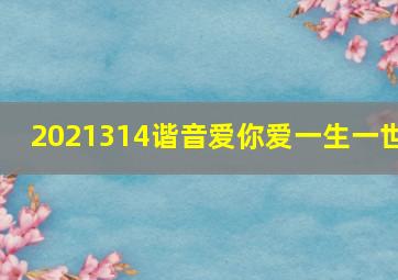 2021314谐音爱你爱一生一世