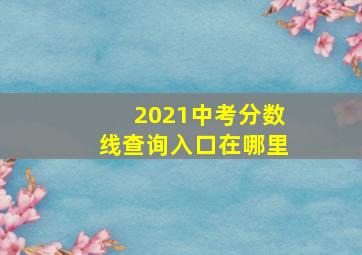 2021中考分数线查询入口在哪里