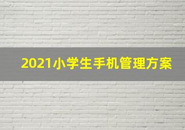 2021小学生手机管理方案