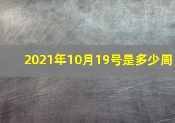 2021年10月19号是多少周