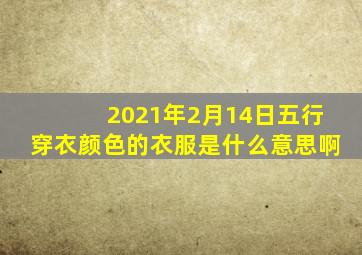 2021年2月14日五行穿衣颜色的衣服是什么意思啊