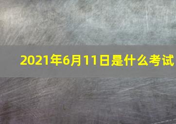 2021年6月11日是什么考试