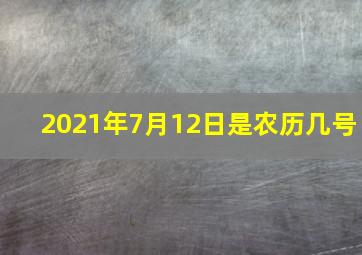 2021年7月12日是农历几号