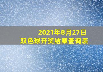 2021年8月27日双色球开奖结果查询表