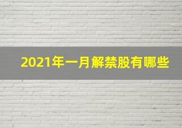 2021年一月解禁股有哪些