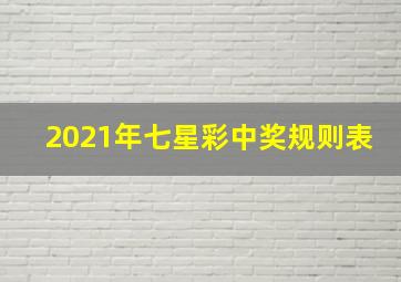 2021年七星彩中奖规则表