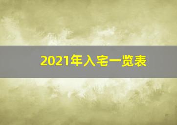 2021年入宅一览表