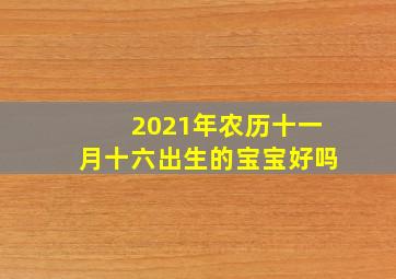 2021年农历十一月十六出生的宝宝好吗