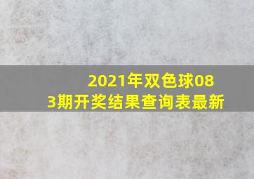 2021年双色球083期开奖结果查询表最新