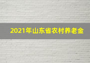 2021年山东省农村养老金