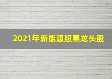 2021年新能源股票龙头股