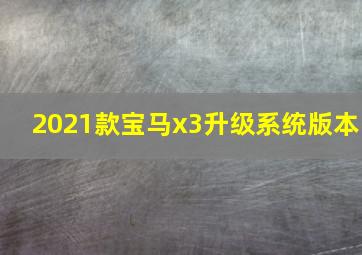 2021款宝马x3升级系统版本